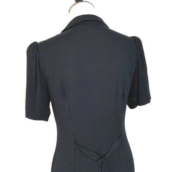 REFORMATION Wilde Puff-Sleeve Button-Front Midi Dress Goth Witchy Sz 8 - Picture 10 of 16